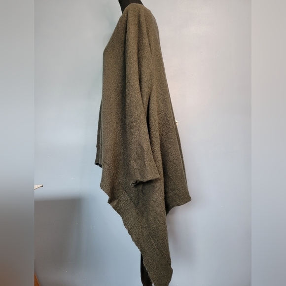 Wool Lagenlook Oversized Tunic Top Made in Germany Green Small - Picture 10 of 12